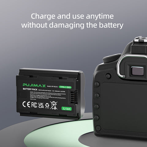 PUJIMAX NP-W235-C 7.4V 2550mAh Type-C Camera Battery - 1pc