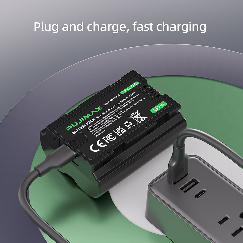 PUJIMAX NP-W235-C 7.4V 2550mAh Type-C Camera Battery - 1pc