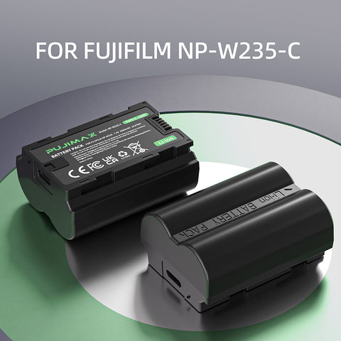 PUJIMAX NP-W235-C 7.4V 2550mAh Type-C Camera Battery - 1pc