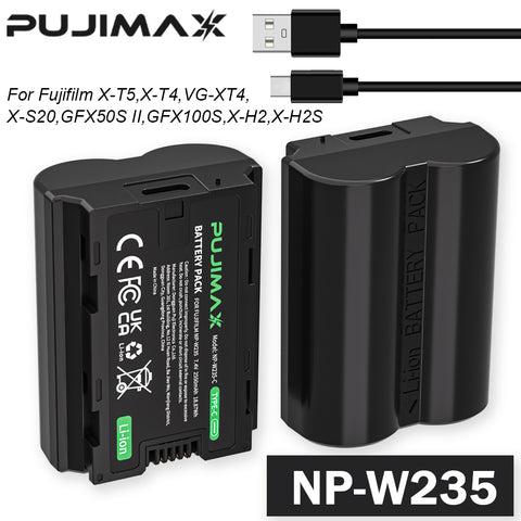 PUJIMAX NP-W235-C 7.4V 2550mAh Type-C Camera Battery - 1pc