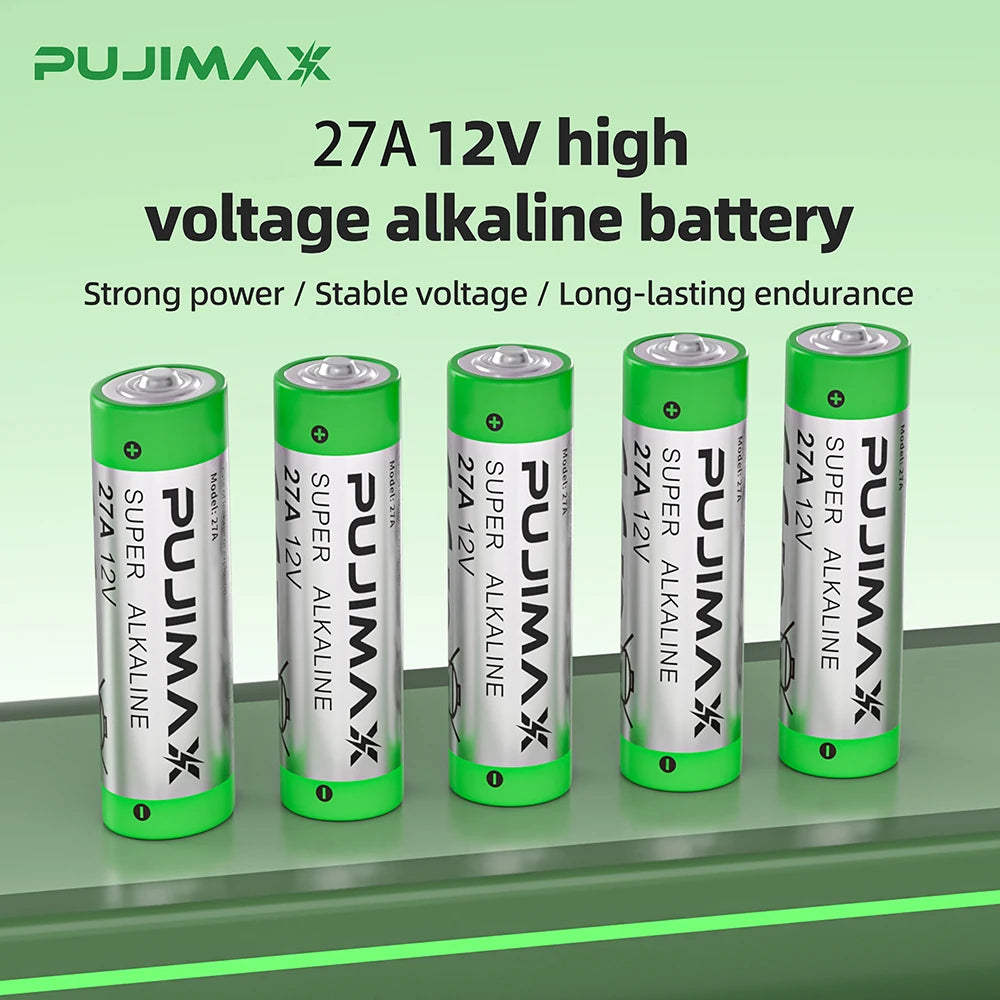 PUJIMAX 5-60PCS 12V 27A Dry Alkaline Battery A27 Batteries 27AE 27MN A2 L828 K27A for Remote Control Gamepad Flashlight Doorbell