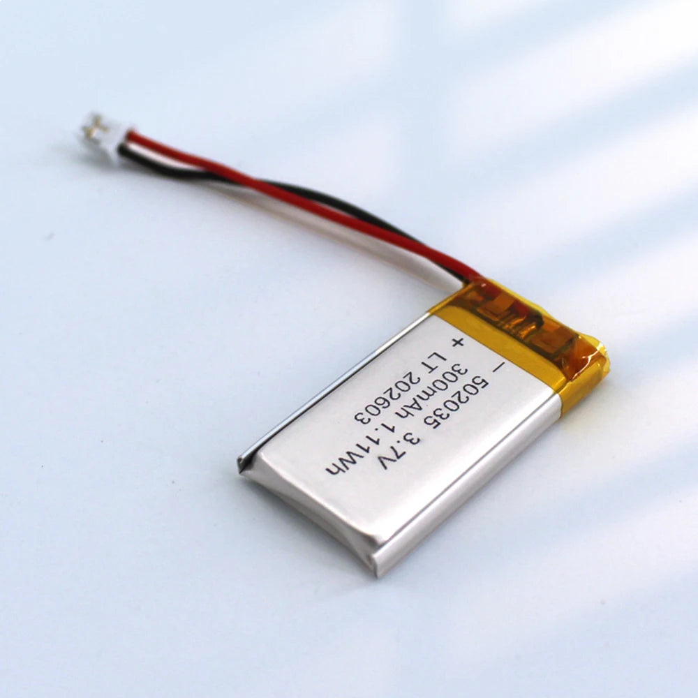 PUJIMAX Real Capacity 502035 3.7V 300mAh Lipo Cells Lithium Polymer Rechargeable Battery for Beauty Instrument GPS LED Light