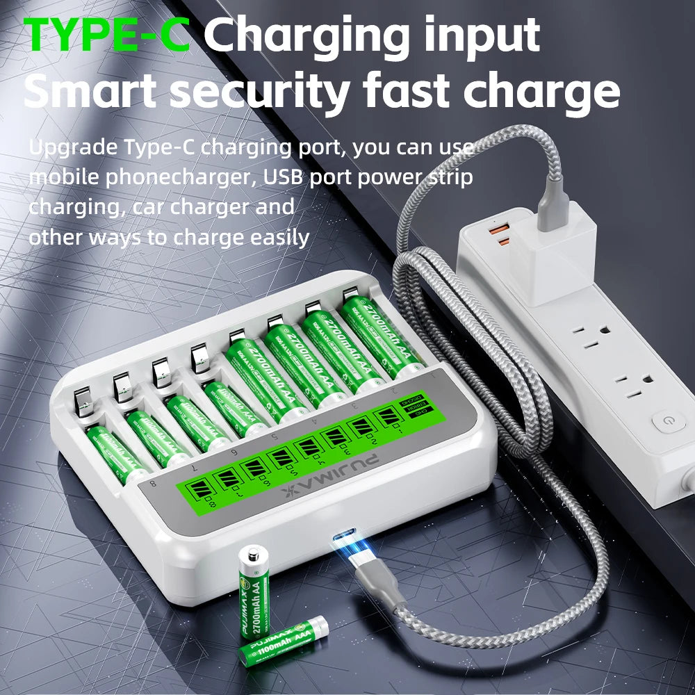 PUJIMAX Rechargeable Ni-MH Battery High-Capacity 1.2V AA&AAA 2700mAh 1100mAh Batteries For Remote Control Mouse Electric Toys