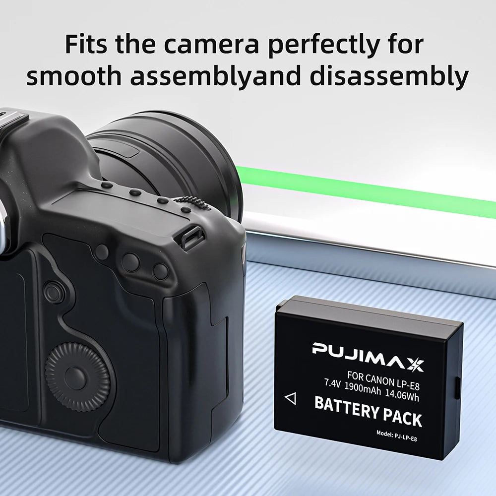 PUJIMAX LP-E8 LP E8 Battery for Canon Rebel T3i T2i T4i T5i 600D 550D 650D 700D Kiss X5 X4 Kiss X6 Rechargeable Camera Battery