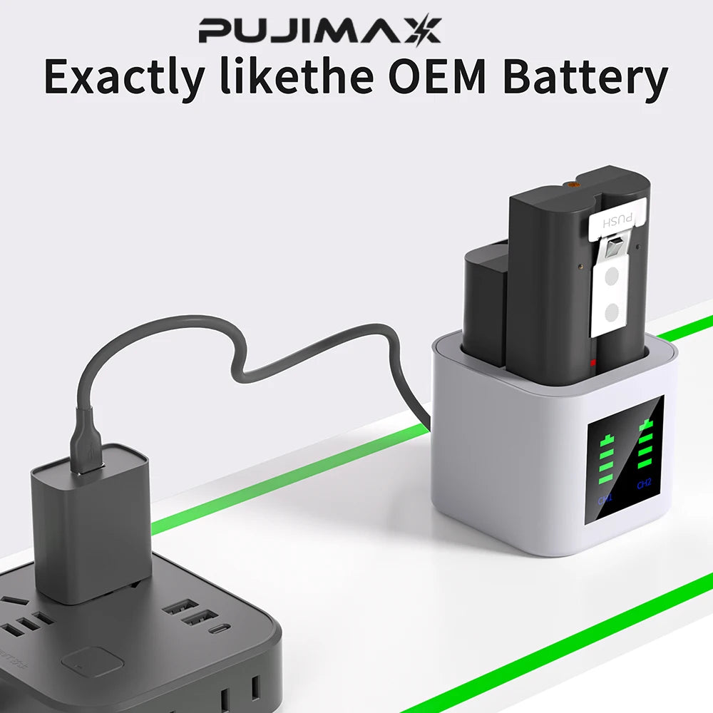 PUJIMAX 6800mAh V4 Battery For Ring Video Doorbell 3.65V Li-ion Battery Charger Compatible with Ring Video Doorbell 1/2/3/3 Plus