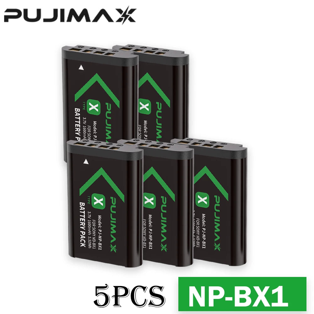 PUJIMAX NP-BX1 npbx1 np bx1 Battery For Sony FDR-X3000R ZV-1 RX100 M7 AS300 HX400 HX60 WX350 AS300V HDR-AS300R FDR-X3000 1600mAh