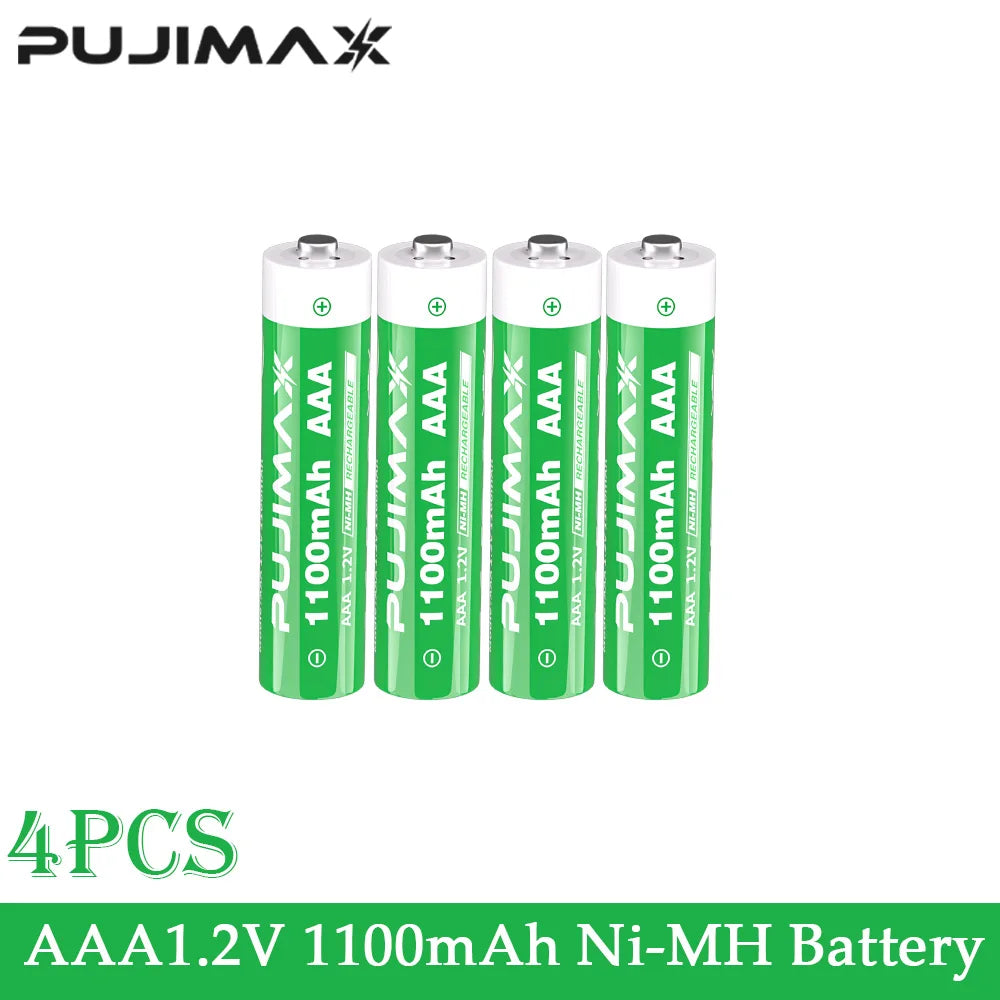 PUJIMAX AA Rechargeable Batteries 2800mAh AAA 1100mAh Battery 8 Slots Charger for AA AAA NiMH Battery Electric Toys Clocks Mice