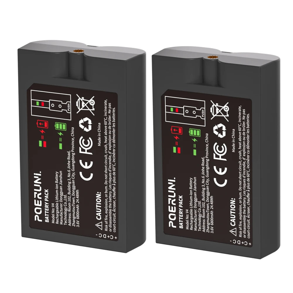 6800mAh Li-ion Battery For Ring-Video V4 Compatible with Ring Video Doorbell 4/3/2 Stick Up Cam Battery (2nd and 3rd Gen) 3.65V