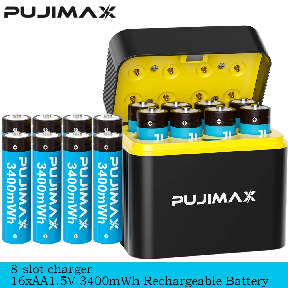  PUJIMAX New High Performance Rechargeable Lithium Battery AA 1.5V Rechargeable Battery Camera Game Console Flashlight Too
