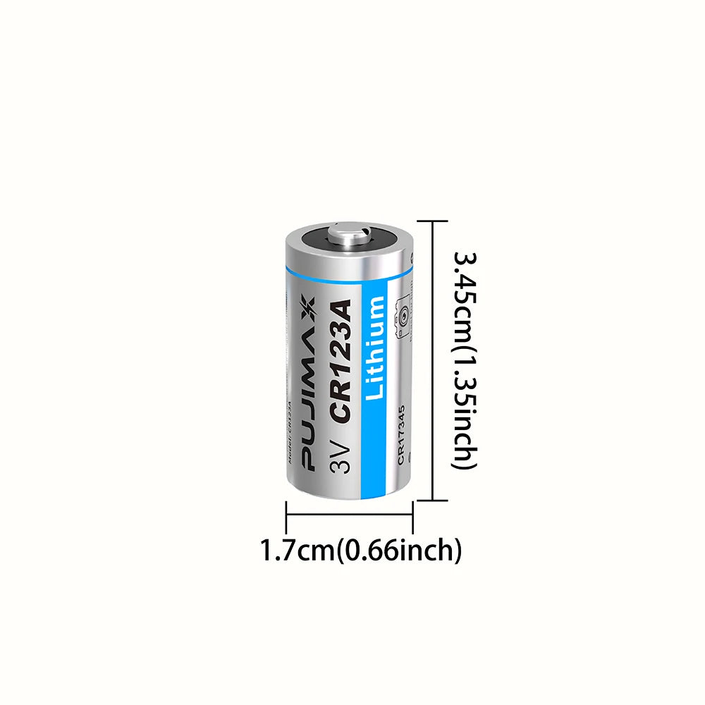 PUJIMAX 3V CR123A Primary Lithium Battery CR123A CR17345 DL123A EL123A Batteries for Digital Camera Wireless Mouse Calculator