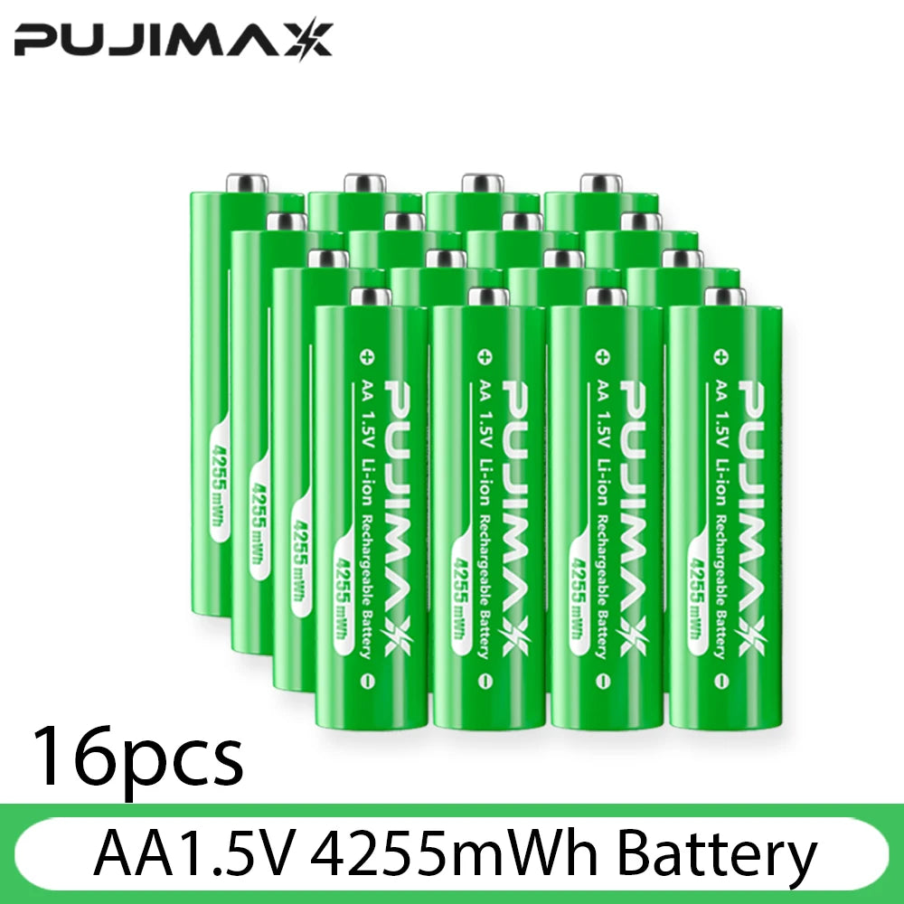  PUJIMAX Smart Battery AA Rechargeable Battery Set  8PCS 1.5V lithium batteries Charger Independent Fast Charging