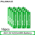  PUJIMAX Smart Battery AA Rechargeable Battery Set  8PCS 1.5V lithium batteries Charger Independent Fast Charging