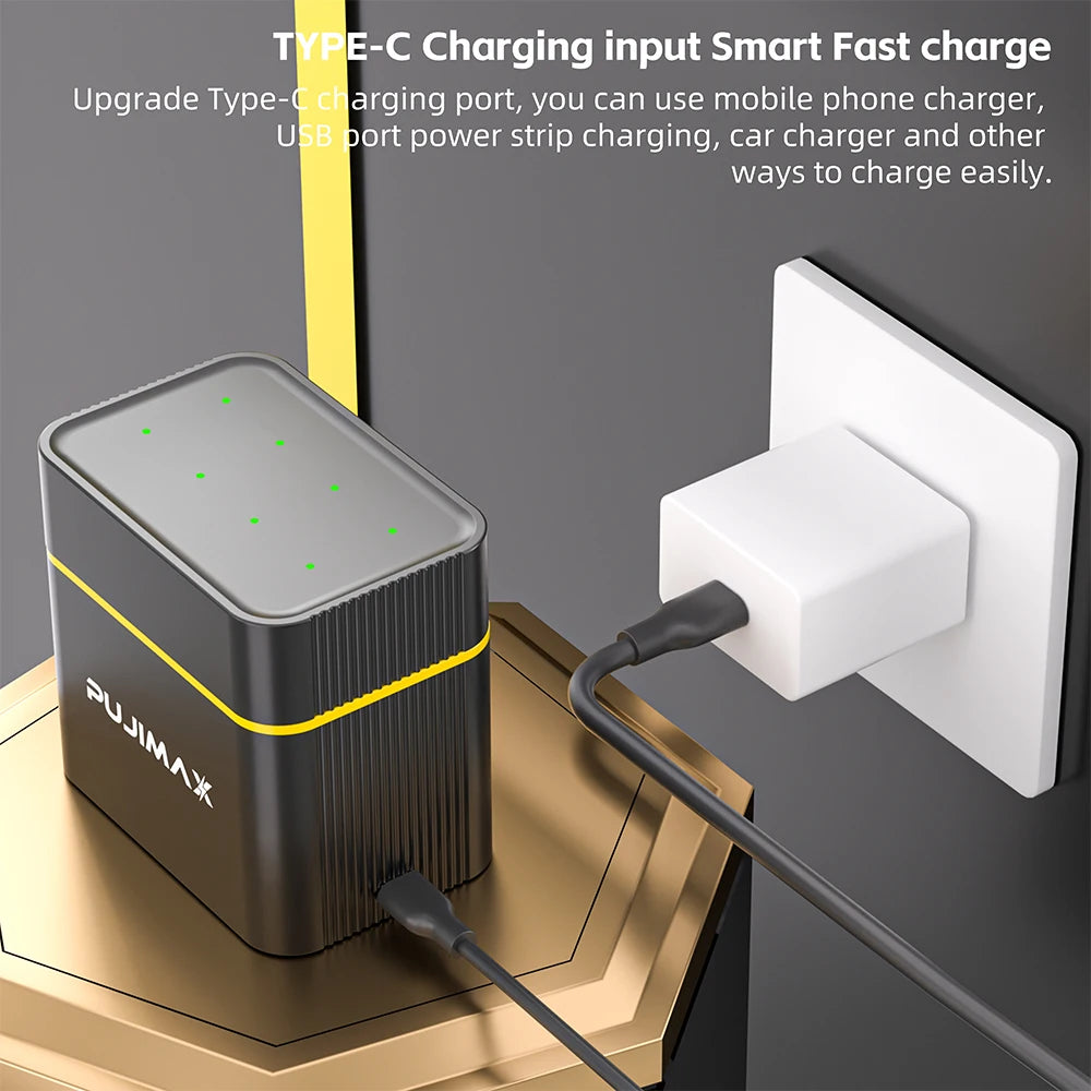 PUJIMAX AA 1.5V Rechargeable 8-Slots Battery Smart Charger For 4255mWh Lithium  Batteries Intelligent Fast USB Charger Box