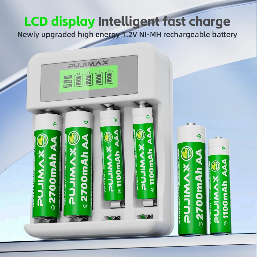 PUJIMAX 1.2V AA/AAA Ni-MH Rechargeable Batteries Battery Set 1100mAh 2700mAh For Mp3 Mobile  Led Flashlight Toys Torch Batteries