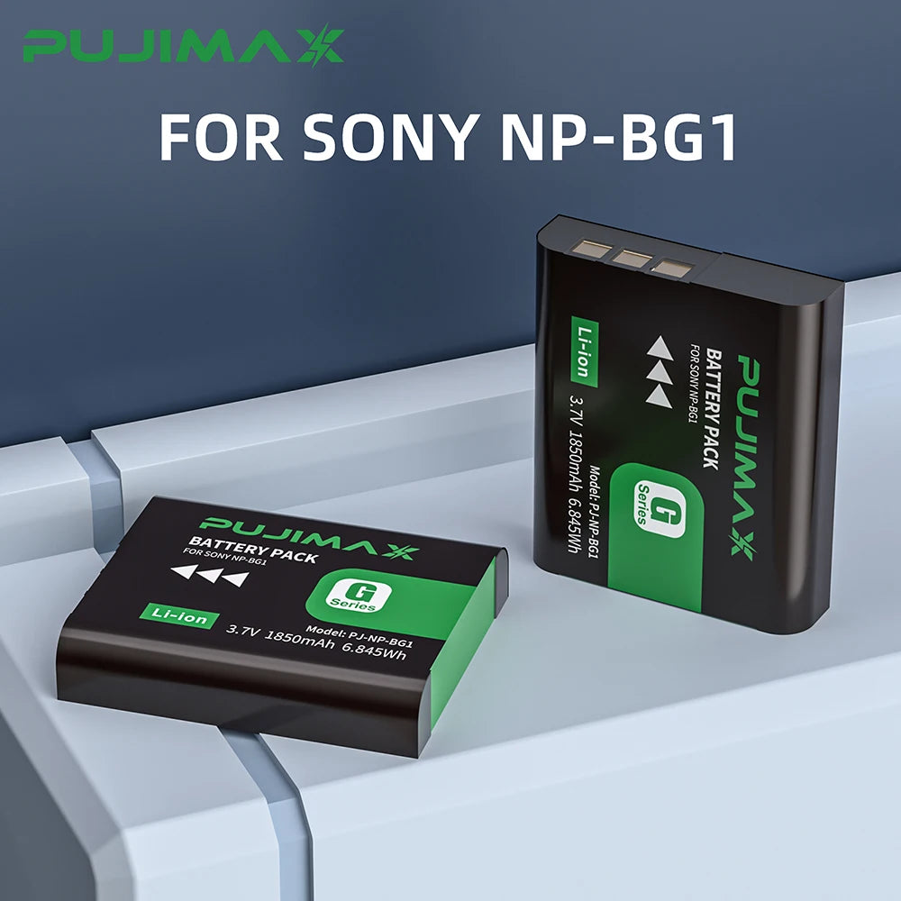 PUJIMAX NP-BG1 NP BG1 FG1 Battery For Sony DSC-H50 DSC-H55 DSC-H3 DSC-H7 DSC-H9 H10 H20 W100 WX1 Camera Battery NPBG1 1850mAh