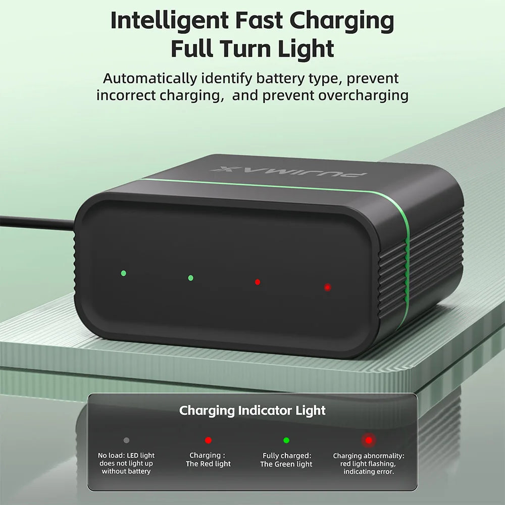 PUJIMAX Battery Smart Charger For 4-Slots1.5V AAA/AA 1100mWh 4255mWh  Rechargeable Lithium Batteries Intelligent Fast  Charger