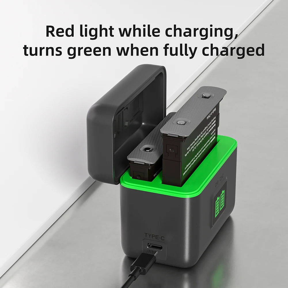 PUJIMAX 2800mAh Rechargeable Battery For Insta360 X5 2 Card Slot PD Battery Charger for Insta 360 ONE X5 Batteries Accessories