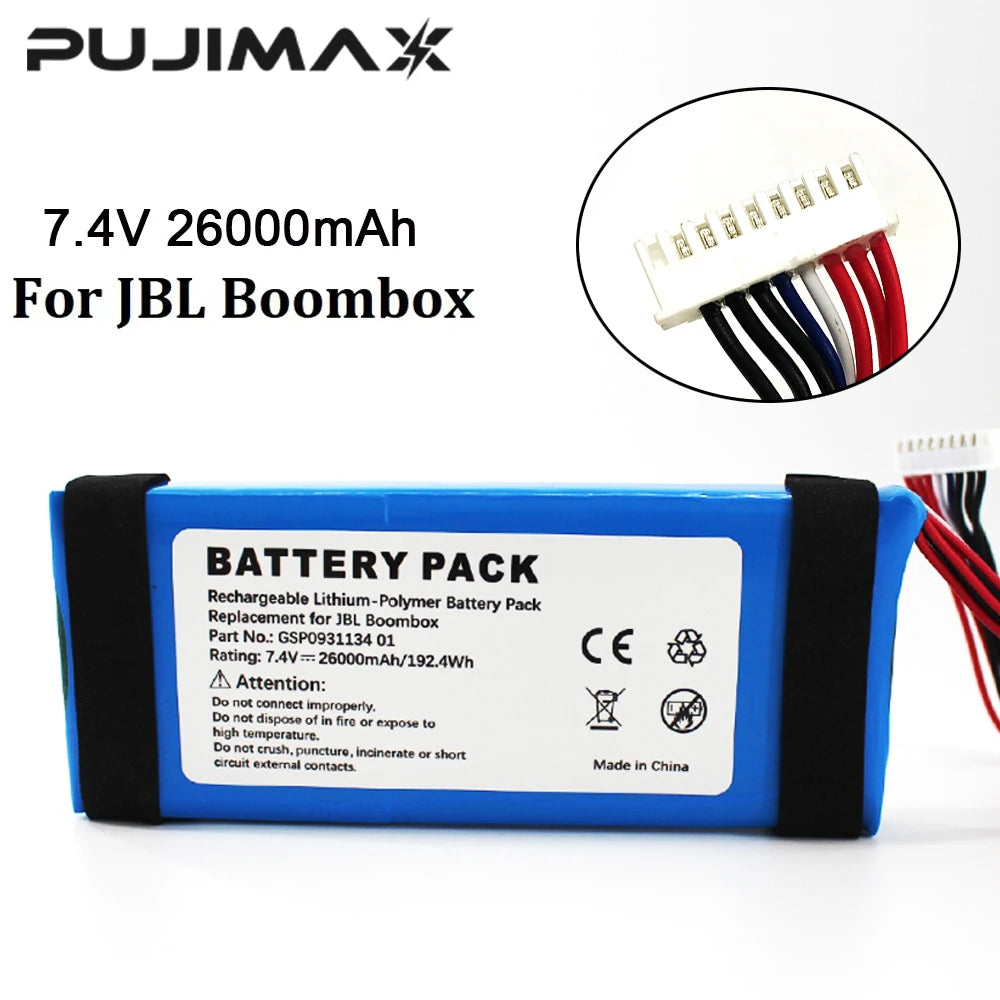  PUJIMAX Rechargeable Lithium-Polymer Battery For JBL Boombox 26000mAh GSP0931134 01 Battery For JBL Boombox Bluetooth Speaker