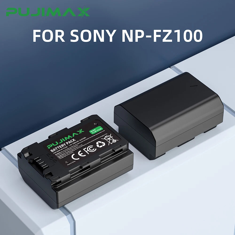 PUJIMAX Replacement Battery NP-FZ100 For SONY A1 A7 A8 A9 A9M3 A7R4 A7R5 A7R4A A7C A76 A7S3 776 48 838 FX30 Batteries 1600mAh