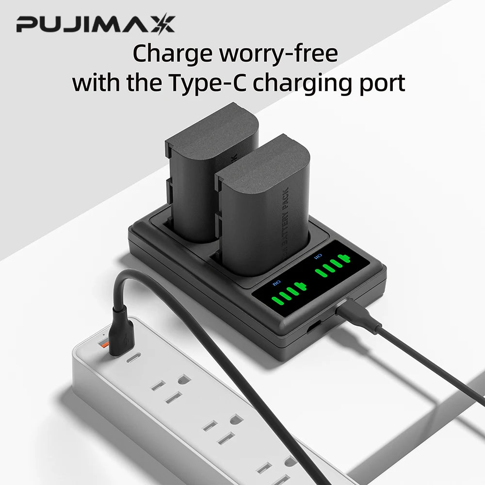 PUJIMAX 2750mAh LP E6 LPE6 LP-E6 E6N Battery + LED Dual Charger For Canon EOS 5DS R 5D Mark II 5D Mark III 6D 7D 70D 80D Camera