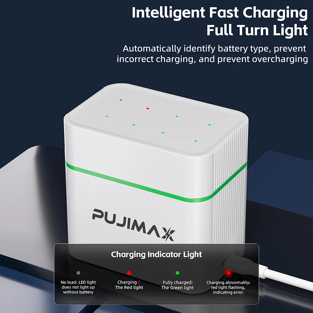  PUJIMAX 1.2V AA AAA Ni-MH Rechargeable Battery Compartment  Charger For 1100mAh 2700mAh Battery Rechargeable Led Indicator