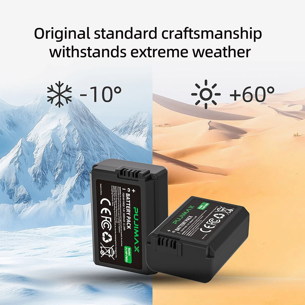 PUJIMAX 4X1500mAh NP-FW50 NP FW50 Battery+LED USB Dual Charger for Sony A6000 A6400 A6300 A6500 A7 A7II A7RII A7SII A7S A7S2 A7R