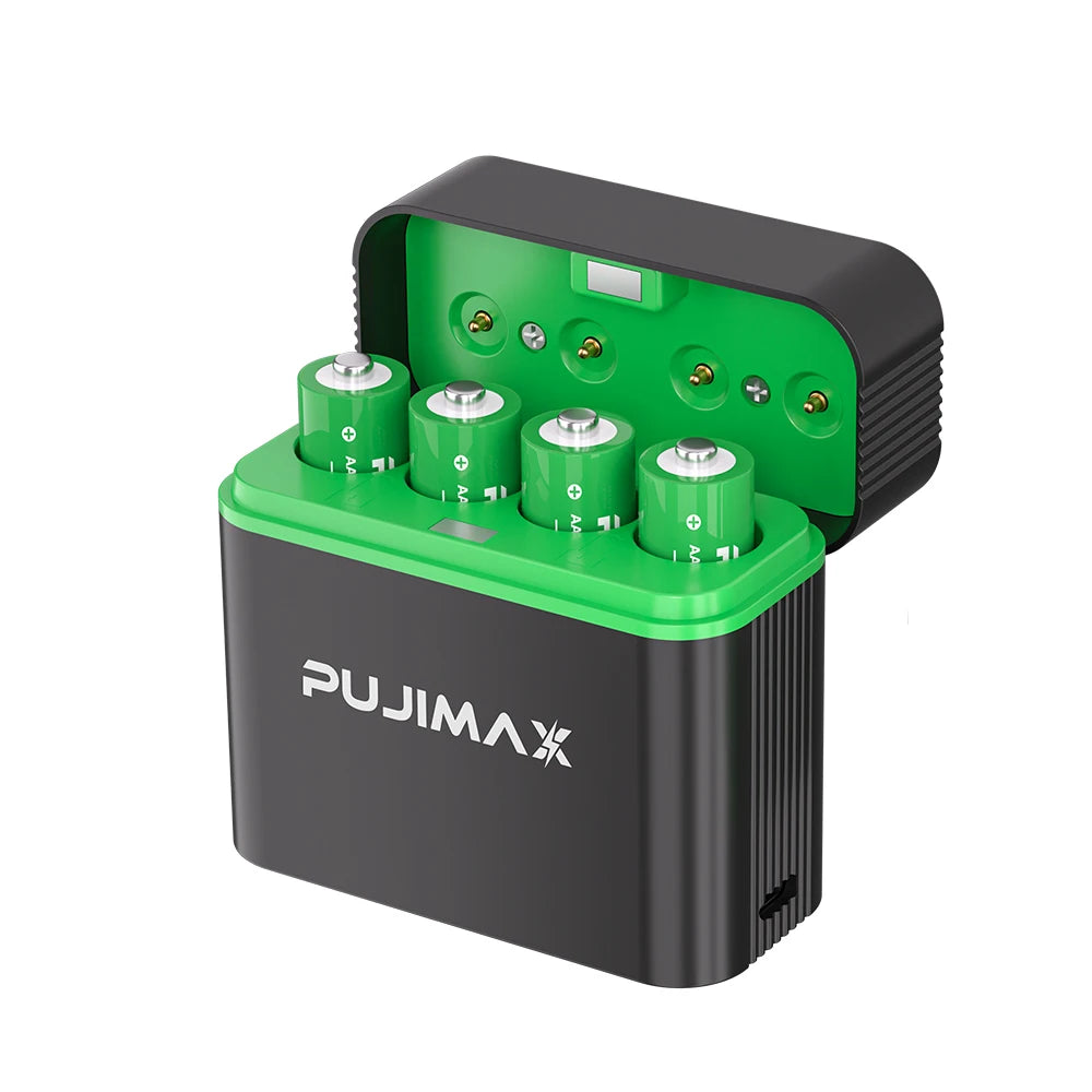 PUJIMAX  AA 1.5V 4255mWh Smart Charging Compartment 4-Slot  Rechargeable batteries Lithium Battery Charger Set Large Capacity