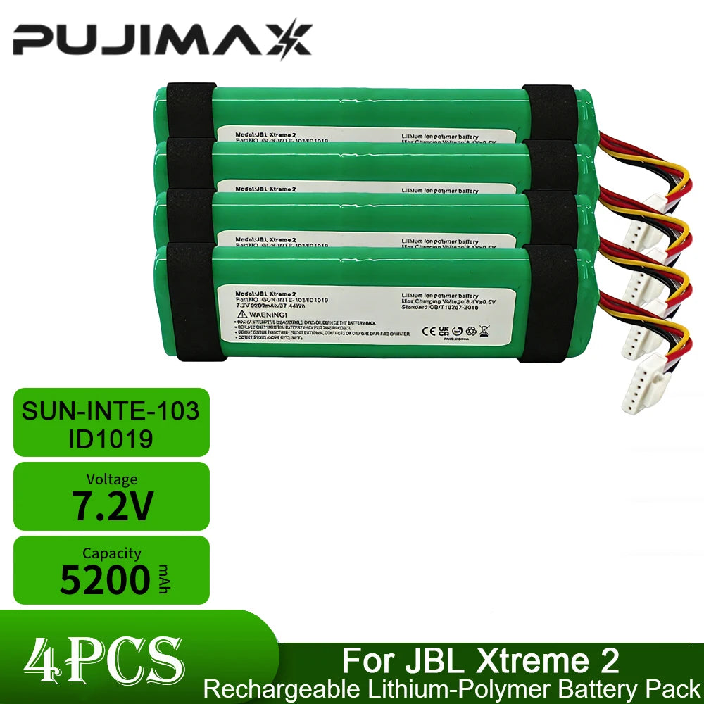 PUJIMAX Rechargeable Lithium ion Polymer Battery For JBL Xtreme 2 Bluetooth Speaker 7.2V 5200mAh SUN-INTE-103/ID1019 Batteriea