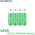 PUJIMAX AA AAA Rechargeable Batteries 1.2V 1100mWh 2700mWh Ni-MH Battery for Toys Flashlight Remote Control Electric Toys Mouse