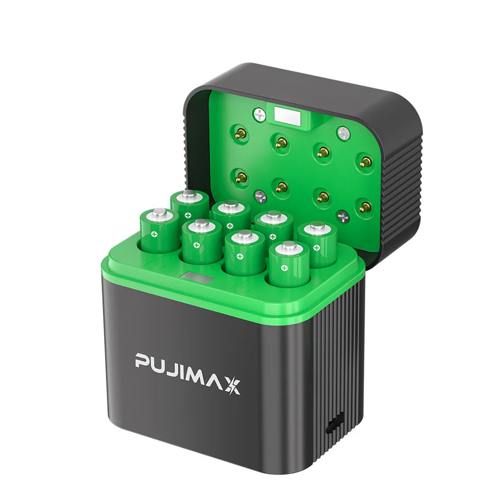 PUJIMAX 1.5V AAA 1100mWh Rechargeable Lithium-ion  Battery With Smart Battery Charger SET  Batteries Individually Available