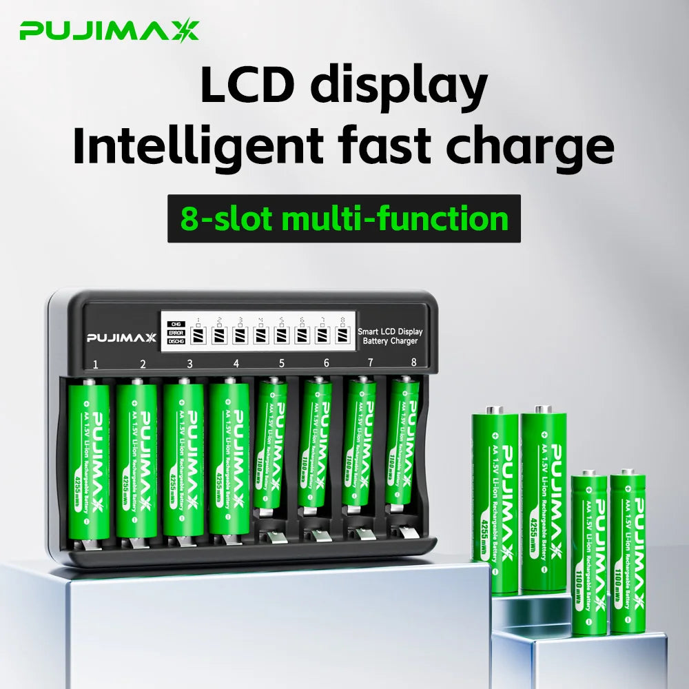  PUJIMAX 1.5V Li-ion Rechargeable Battery 4255mWh/1100mWh 1.5V Lithium Rechargeable Batteries Battery For Remote Control Toy