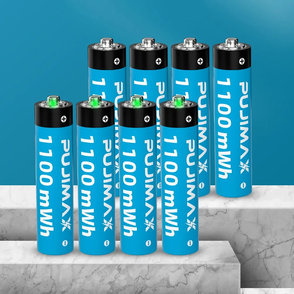 PUJIMAX 1.5V Li-ion Rechargeable Battery Charger 3400mWh/1100mWh AA/AAA Lithium Rechargeable Batteries for Remote Control Toy