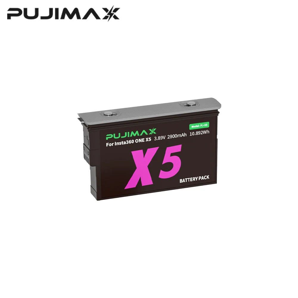 PUJIMAX 2800mAh Rechargeable Battery For Insta360 X5 2 Card Slot PD Battery Charger for Insta 360 ONE X5 Batteries Accessories