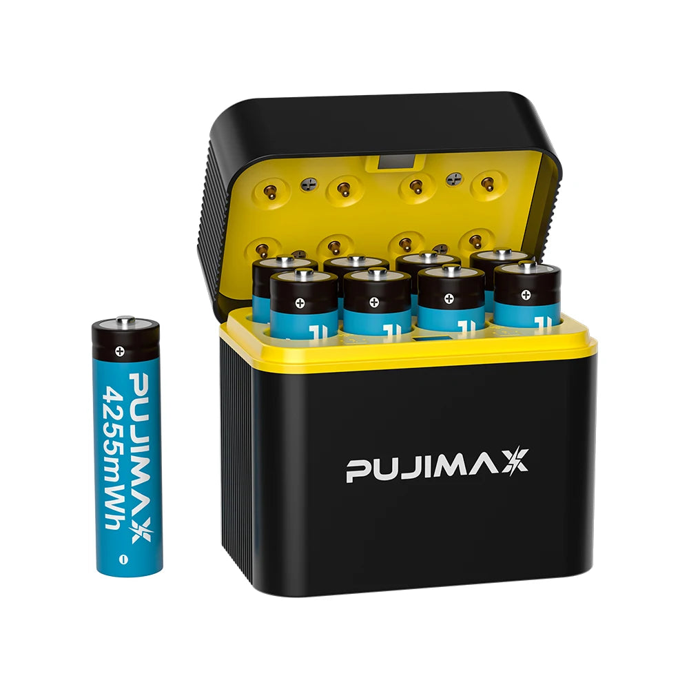 PUJIMAX AA 1.5V Rechargeable 8-Slots Battery Smart Charger For 4255mWh Lithium  Batteries Intelligent Fast USB Charger Box