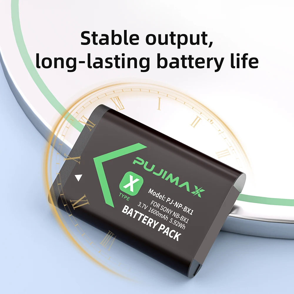 PUJIMAX NP-BX1 npbx1 np bx1 Battery For Sony FDR-X3000R ZV-1 RX100 M7 AS300 HX400 HX60 WX350 AS300V HDR-AS300R FDR-X3000 1600mAh