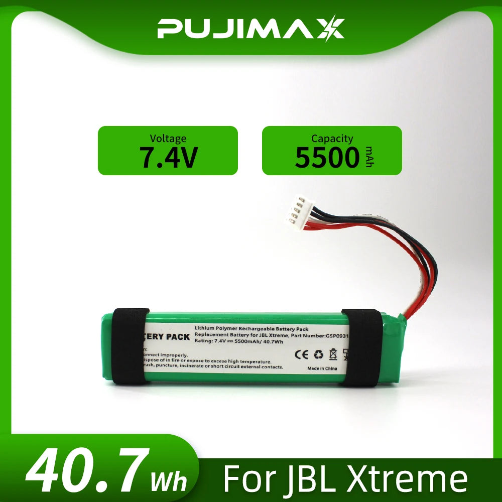 PUJIMAX 7.4V 5500mAh Battery Pack GSP0931134 Speaker Battery for JBL Xtreme 1 Rechargeable Wireless Bluetooth Batteries