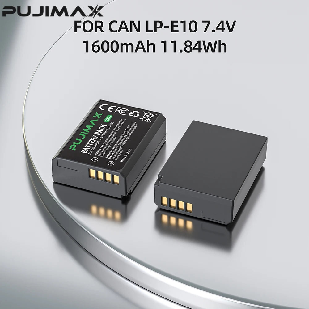 PUJIMAX 4x LP-E10 LP E10 LPE10 Camera Batteries+LCD USB Dual Charger for Canon EOS 1100D 1200D 1300D Kiss X50 X70 X80 Rebel T6