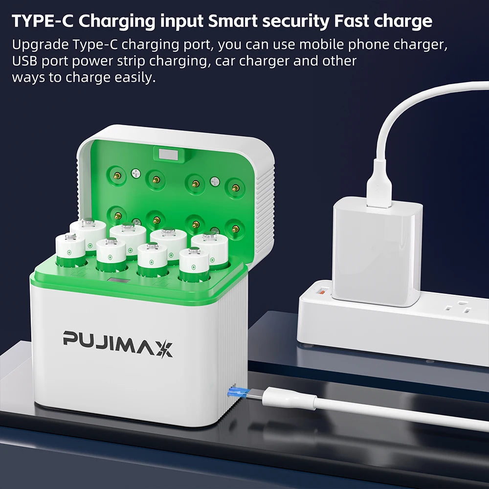  PUJIMAX 1.2V AA AAA Ni-MH Rechargeable Battery Compartment  Charger For 1100mAh 2700mAh Battery Rechargeable Led Indicator