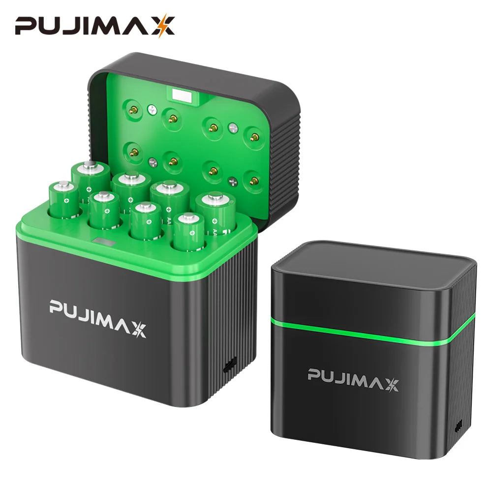 PUJIMAX 1.5V AA AAA Li-ion Rechargeable Battery Charger For 1100mWh 4255mWh Battery Rechargeable Led Indicator