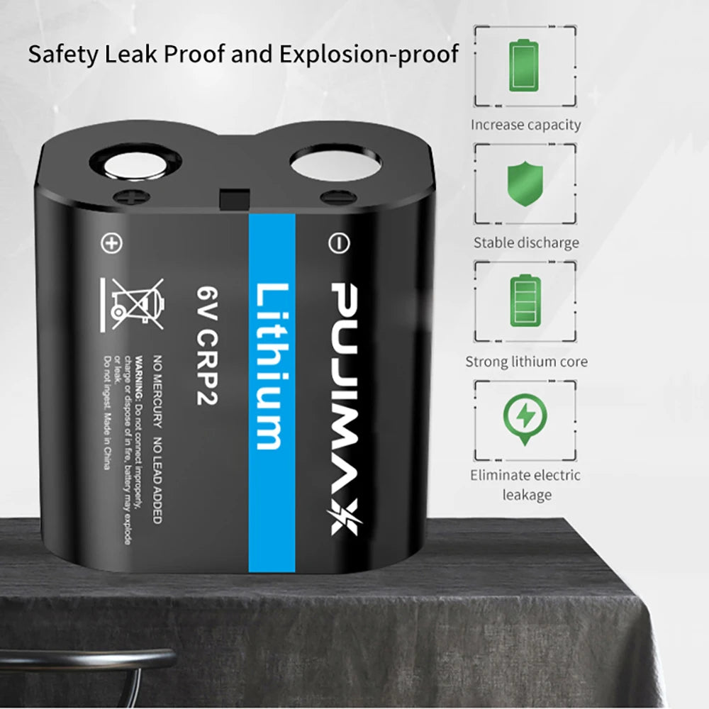 PUJIMAX CR-P2 CR P2 CRP2 2CP4306 DL223A EL223A 6V Li-Ion Battery For Digital Camera Infrared Sensor Faucet Sens Primary Battery