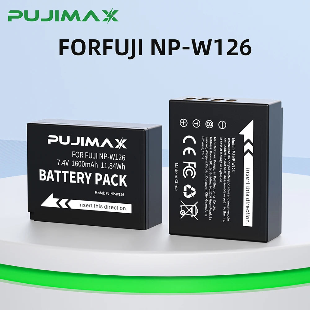 PUJIMAX NP-W126S NP-W126 Battery For Fujifilm Fuji X100F X-PRO1 X-PRO2 X-A1/A2/A3/A10 X-E1 X-E2 X-E2S X-E3 X-M1 X-T1/T2/T10