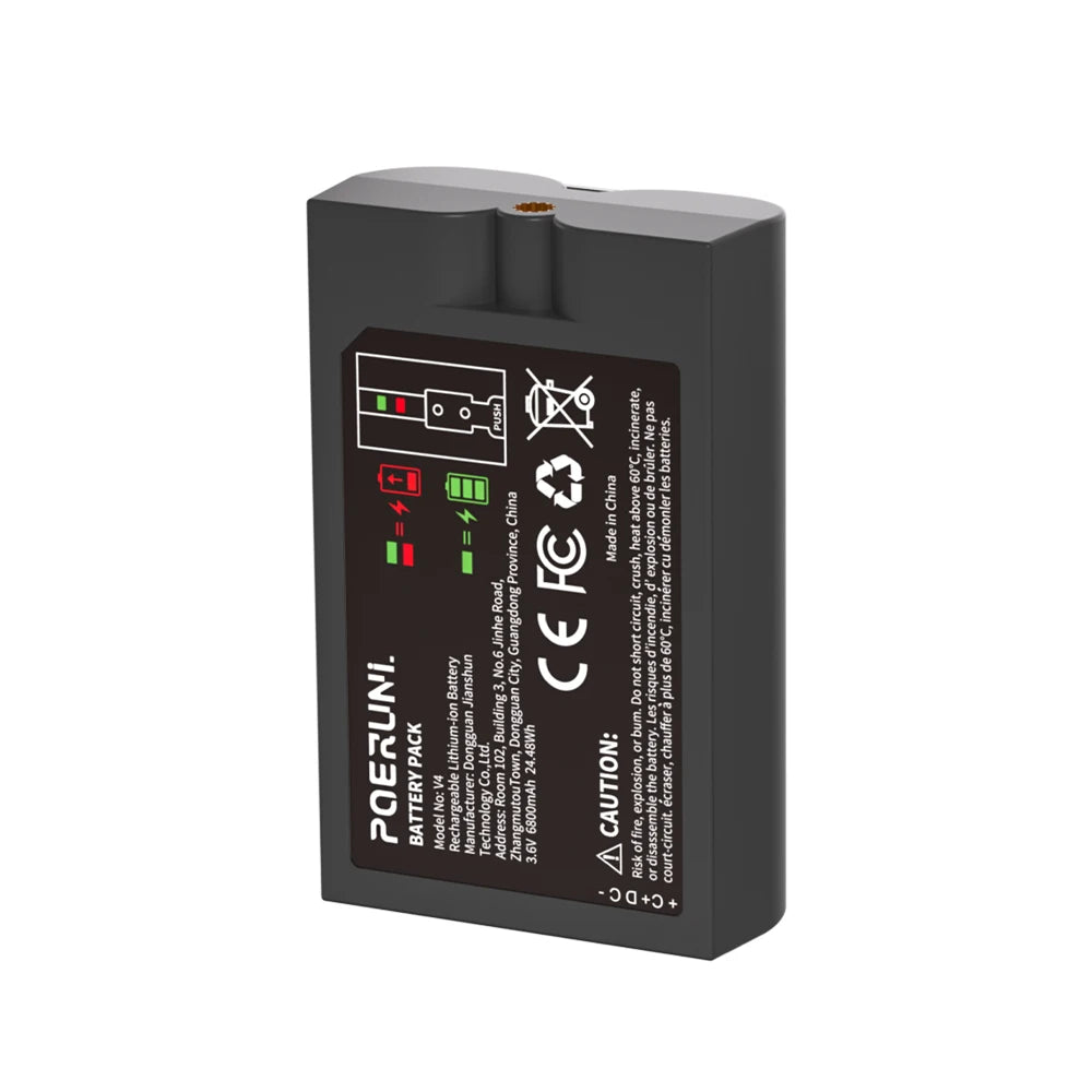 PUJIMAX 6800mAh V4 Battery for Ring Video Doorbell 1/2/3/3+/3 Plu/4 and 3.65V Cam Replace Li-ion Rechargeability Battery Charger