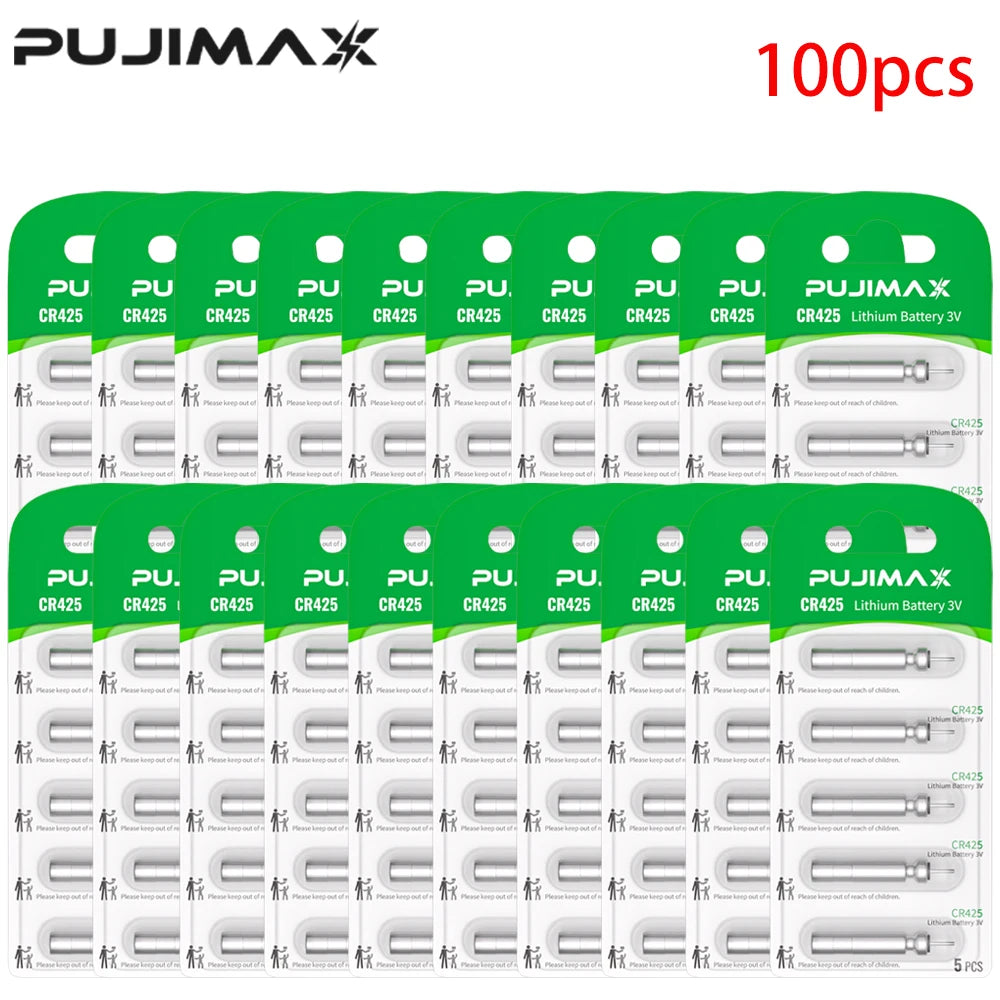 PUJIMAX 5-100PCS Fishing Floats Battery CR425 Night Fishing Floats Light Luminous 3.6V Electric Floats Battery Fishing Accessory