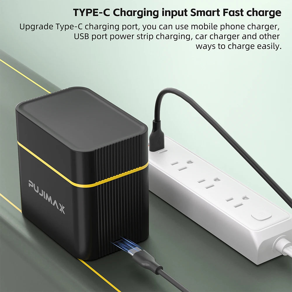 PUJIMAX High Capacity 4255mWh Rechargeable Lithium Battery  AA Lithium-ion Batteries with Quick Charging Portable Charger Box