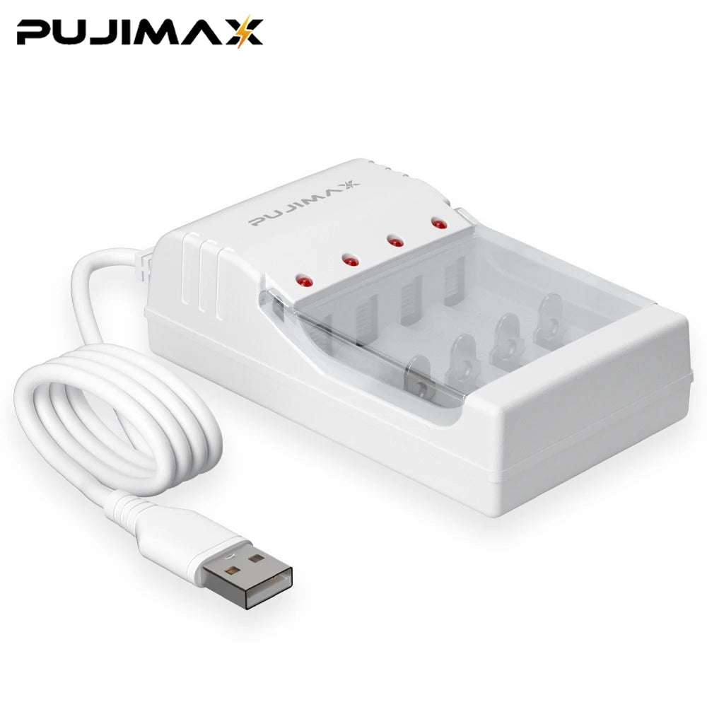 PUJIMAX Rechargeable Battery 1.2V AA 800mAh+AAA 300mAh NI-MH Battery+Charger for Computer Clock Radio Video Game Camera AA AAA
