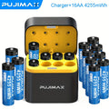 PUJIMAX Rechargeable Battery 1.5V AA 4255mWh Lithium-ion Battery Charger Clock Radio Video Game Mouse Remote Control Batteries