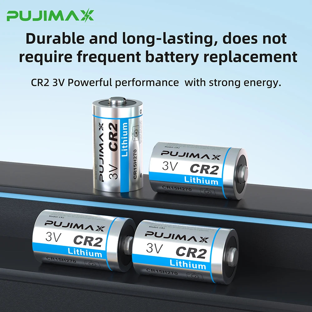 PUJIMAX CR2 3V Lithium Battery CR15H270 DLCR2 ELCR2 CR15266 Primary Batteries Non-Rechargeable Battery for Camera Smoke Detector