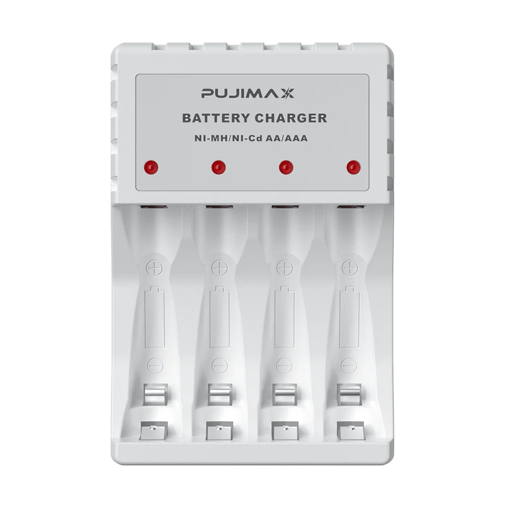 PUJIMAX 4-Slot Battery Charger With LED Indicator For 1.2V AA/AAA Ni-Cd Ni-Mh Rechargeable Batteries aa aaa Charger Adapter