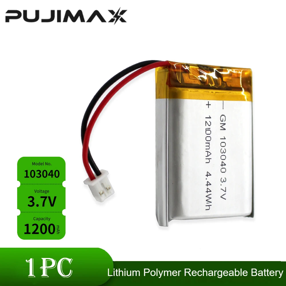 PUJIMAX 3.7V Lipo Battery Ph2.0 Plug Rechargeable Lithium Battery For PS4 Humidifiers GPS Navigation Bluetooth Speaker MP3 MP4