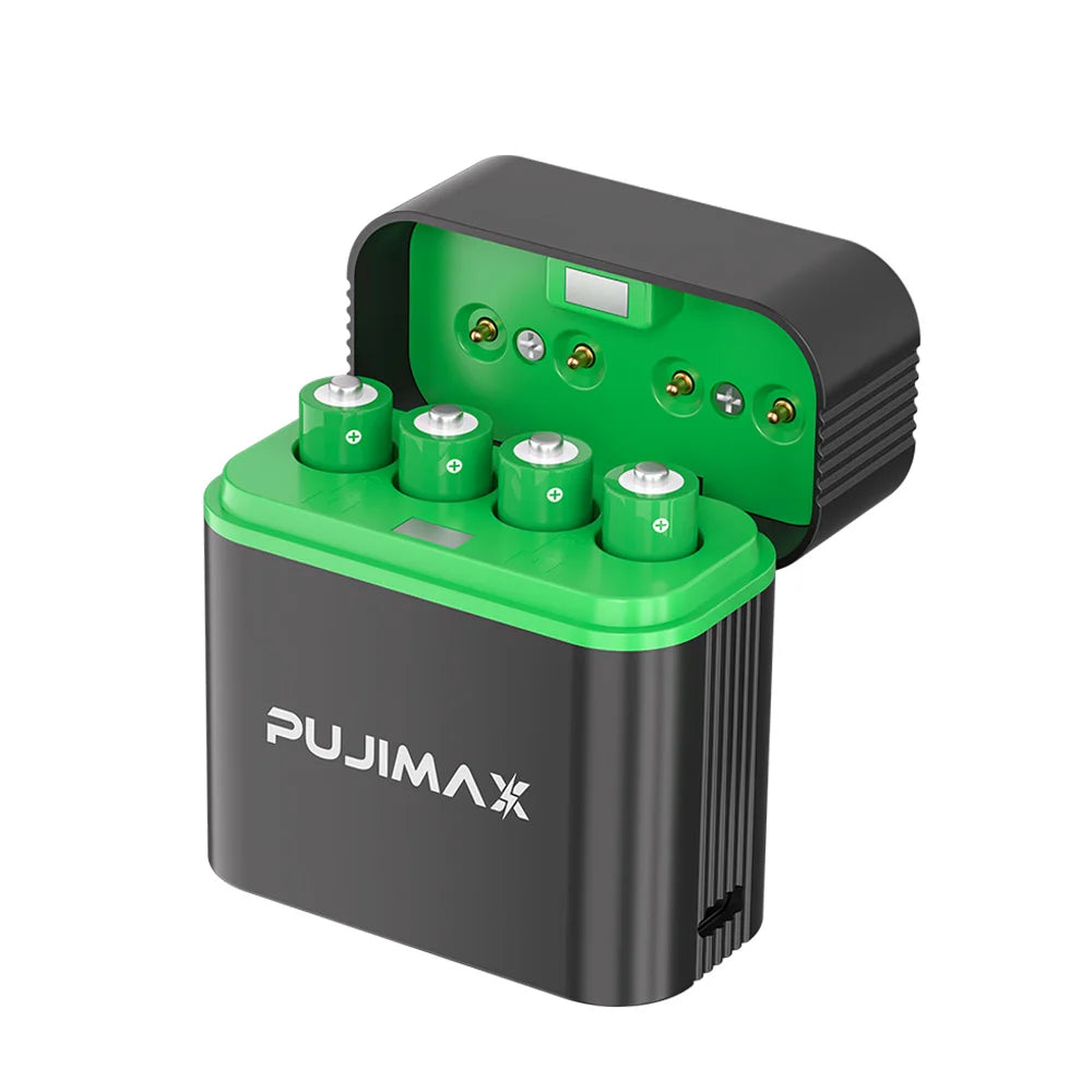 PUJIMAX 4-Slot 1.5V AAA 1100mWh Smart Charging Compartment  Lithium Battery Rechargeable Charger Set Large Capacity